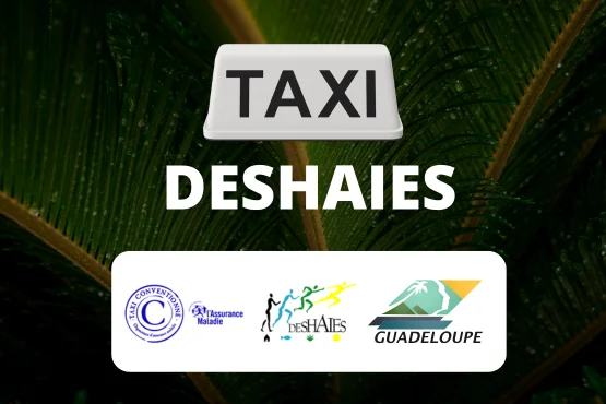 taxi deshaies stationné devant un panneau officiel